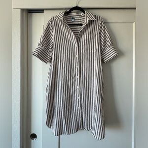 Linen Blend Shirt Dress